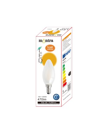 BOMBILLA LED - BOMBILLA E14 VELA OPAL 3000K  4W